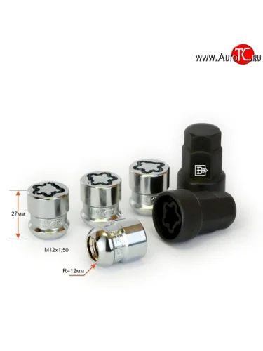 Гайка секретка (комплект гаек) (пос.место: сфера) диска колеса Вектор M12 1.5 