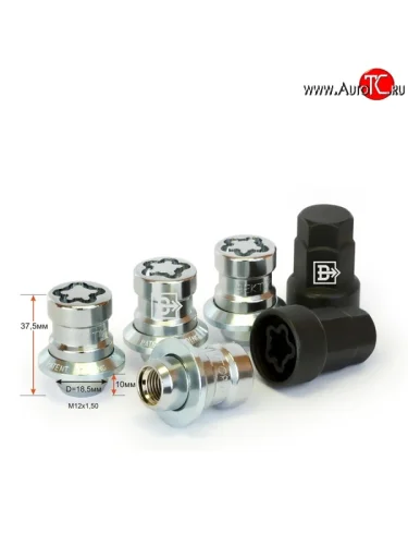 Гайка секретка (комплект гаек) (пос.место: прессшайба) диска колеса Вектор M12 1.5 