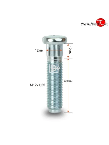 Забивная шпилька 40 мм ступицы Вектор M12 1.25 40 Fiat Seicento 187 хэтчбэк 3 дв. (2000-2005) 