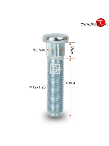 Забивная шпилька 40 мм ступицы Вектор M12 1.25 40 Fiat Seicento 187 хэтчбэк 3 дв. (2000-2005) 