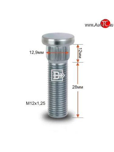 Забивная шпилька 28 мм ступицы Вектор M12 1.25 28 Toyota Harrier XU30 (2003-2013) Забивная шпилька 28 мм ступицы Вектор M12 1.25 28 Toyota Harrier XU30 (2003-2013)