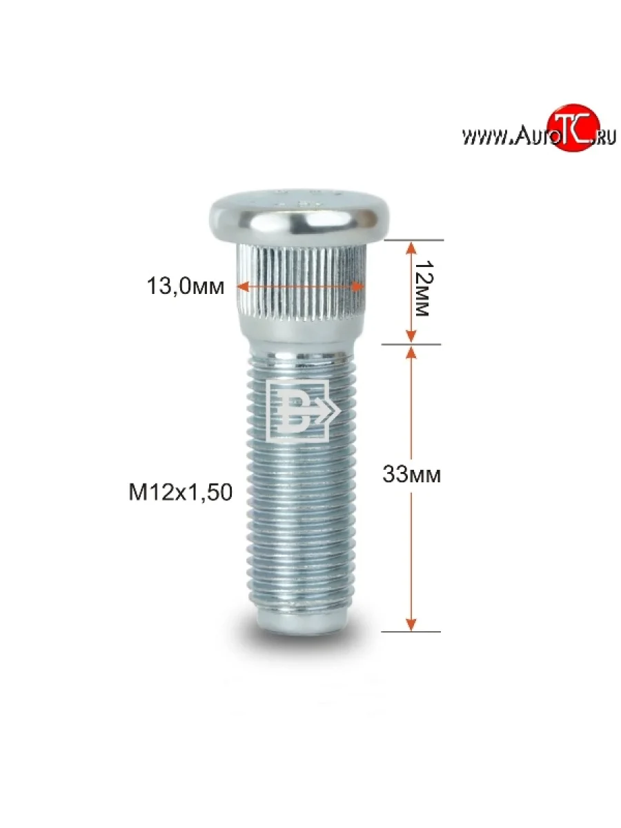 Забивная шпилька 33 мм ступицы Вектор M12 1.5 33 Seat Toledo Mk1 седан (1991-1999)