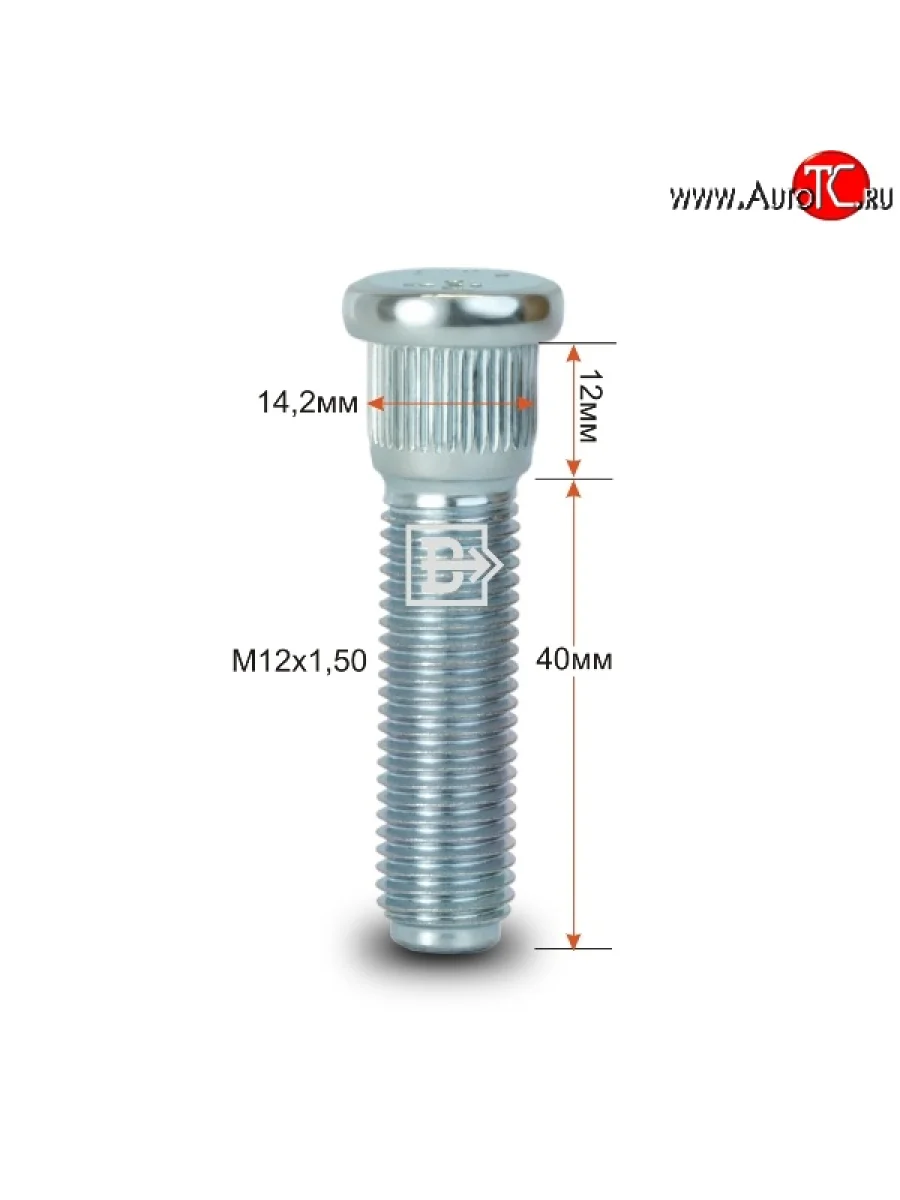 Забивная шпилька 40 мм ступицы Вектор M12x1.5x40 Seat Toledo Mk1 седан (1991-1999)