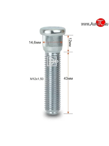 Забивная шпилька 43 мм ступицы Вектор M12 1.5 43 