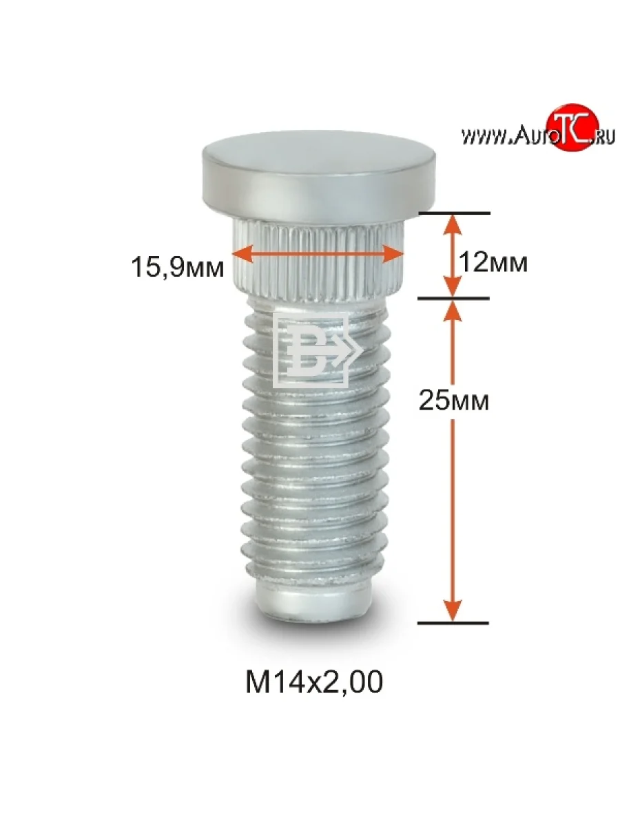 Забивная шпилька 25 мм ступицы Вектор M14 2.0 25    с доставкой в г. Керчь