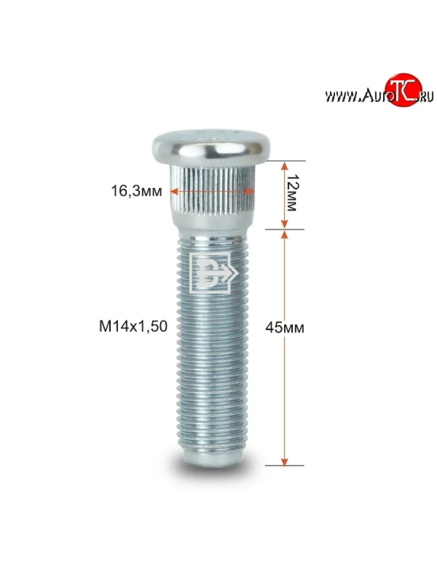 Забивная шпилька 45 мм ступицы Вектор M14 1.5 45 Seat Ibiza Mk2,6K хэтчбэк 3 дв. рестайлинг (1999-2002)