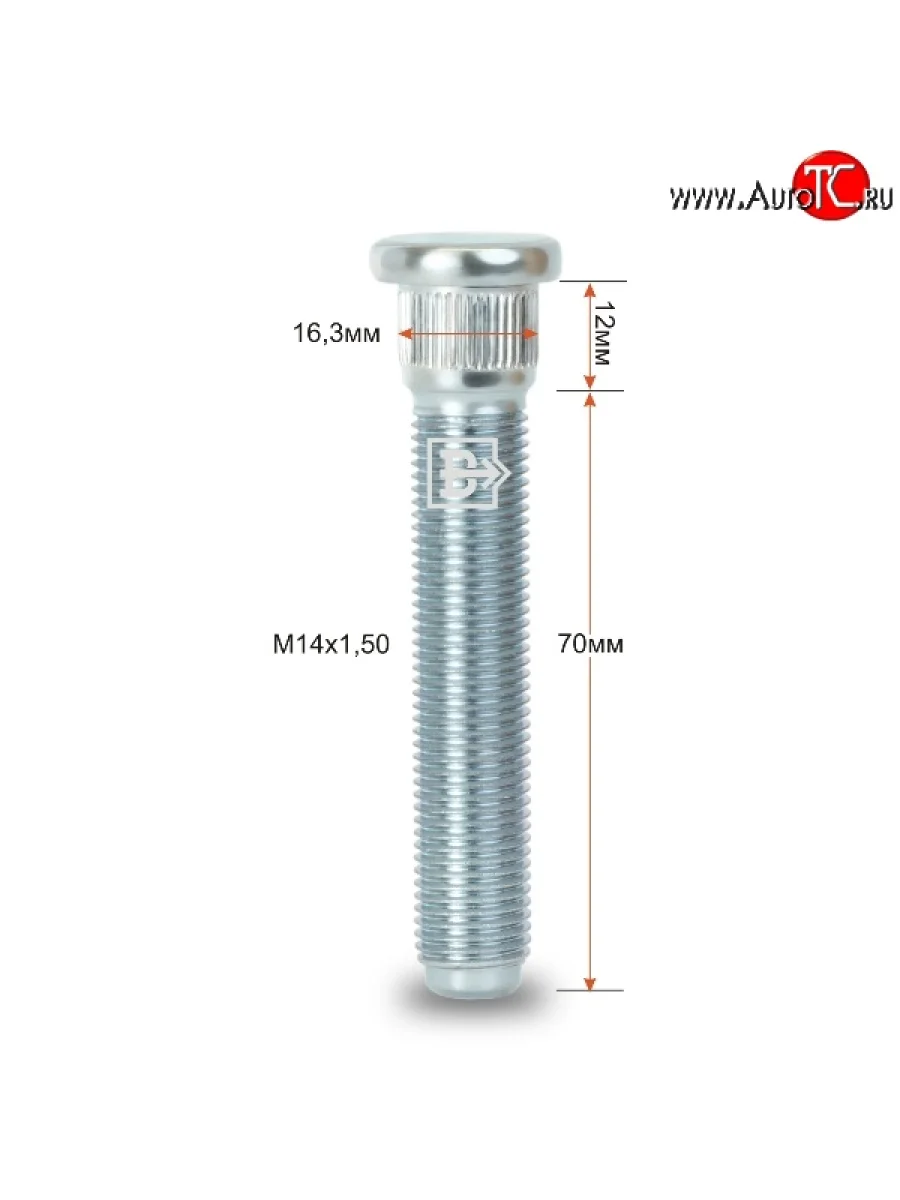 Забивная шпилька 70 мм ступицы Вектор M14 1.5 70 Seat Ibiza Mk2,6K хэтчбэк 3 дв. рестайлинг (1999-2002)