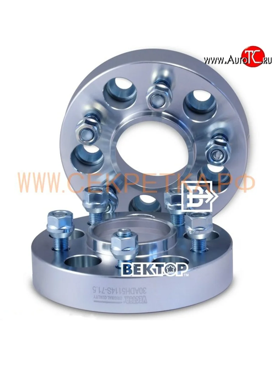 Адаптер-проставка 30 мм со шпильками Вектор 30.0 71.5 71.5 5 114.3 Jeep Liberty KJ дорестайлинг (2001-2004) 5x114.3xDIA71.5xM12x1.25