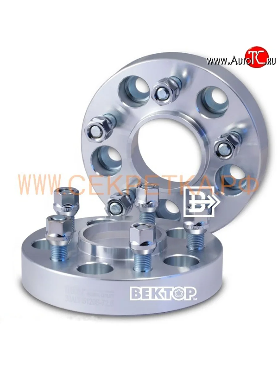 Адаптер-проставка 30 мм со шпильками Вектор 30.0 72.6 72.6 5 120.0 Cadillac CTS седан (2007-2013) 5x120.0xDIA72.6xM14x1.5