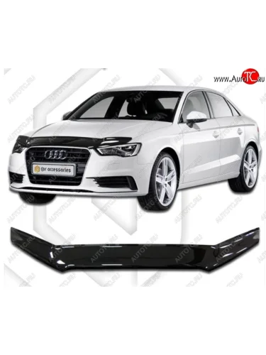 Дефлектор капота CA-Plastic (Classic черный) Audi A3 8VS седан дорестайлинг (2012-2016)