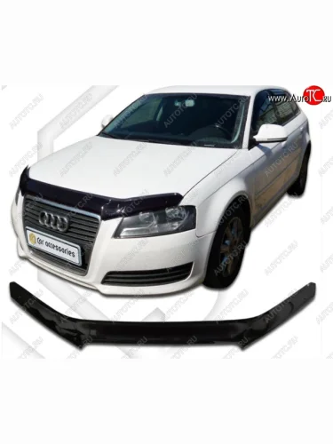 Дефлектор капота CA-Plastic (Classic черный) Audi A3 8PA хэтчбэк 5 дв. 2-ой рестайлинг (2008-2010)