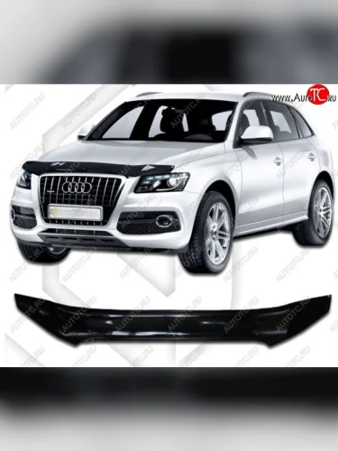 Дефлектор капота CA-Plastic (Classic черный) Audi Q5 8R дорестайлинг (2008-2012)