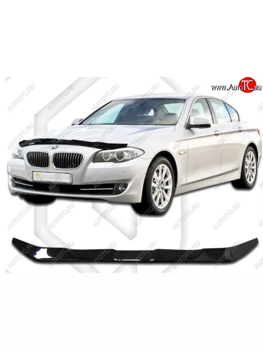Дефлектор капота CA-Plastic BMW 5 серия F11 дорестайлинг, универсал (2009-2013) (Classic черный, Без надписи)  в Керчи Республика Крым