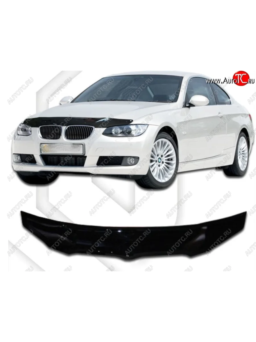 Дефлектор капота CA-Plastic BMW 3 серия E90 седан дорестайлинг (2004-2008) (Classic черный, Без надписи)  в Перми Пермском крае