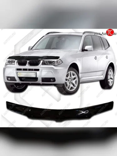 Дефлектор капота CA-Plastic (Classic черный) BMW X3 E83 (2003-2009)