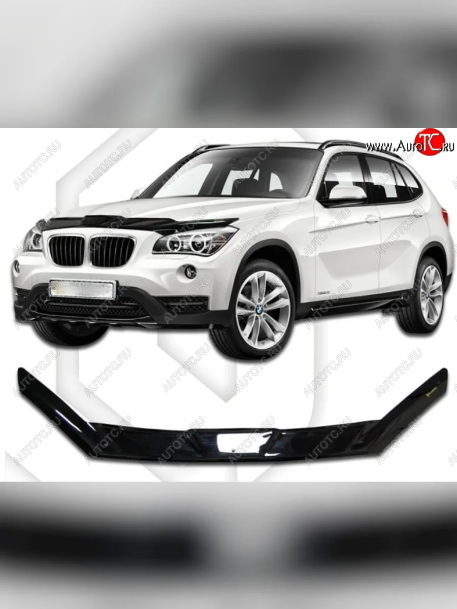 Дефлектор капота CA-Plastic BMW X1 E84 (2009-2015) (Classic черный, Без надписи)  в Самаре Самарской области