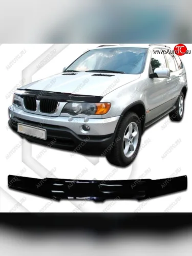 Дефлектор капота CA-Plastic (Classic черный) BMW X5 E53 дорестайлинг (1999-2003)