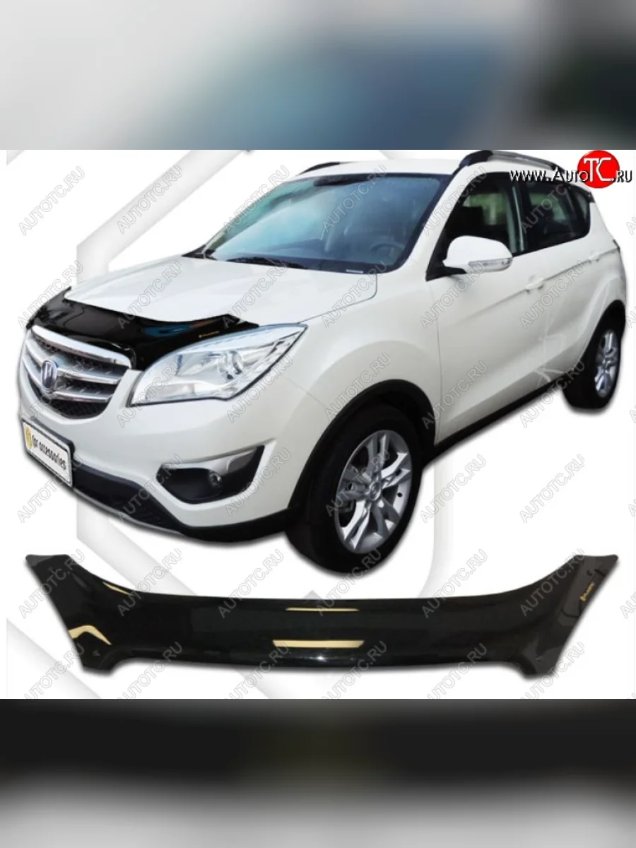 Дефлектор капота CA-Plastic Changan CS35 (2012-2021) (Classic черный, Без надписи)  в Керчи Республика Крым