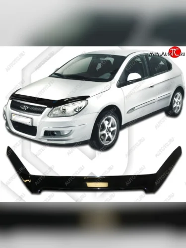 Дефлектор капота CA-Plastic (Classic черный) Chery M11 A3 хэтчбэк (2008-2017)