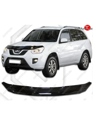 Дефлектор капота CA-Plastic (рестайл) (Classic черный) Chery Tiggo T11 рестайлинг (2013-2016)