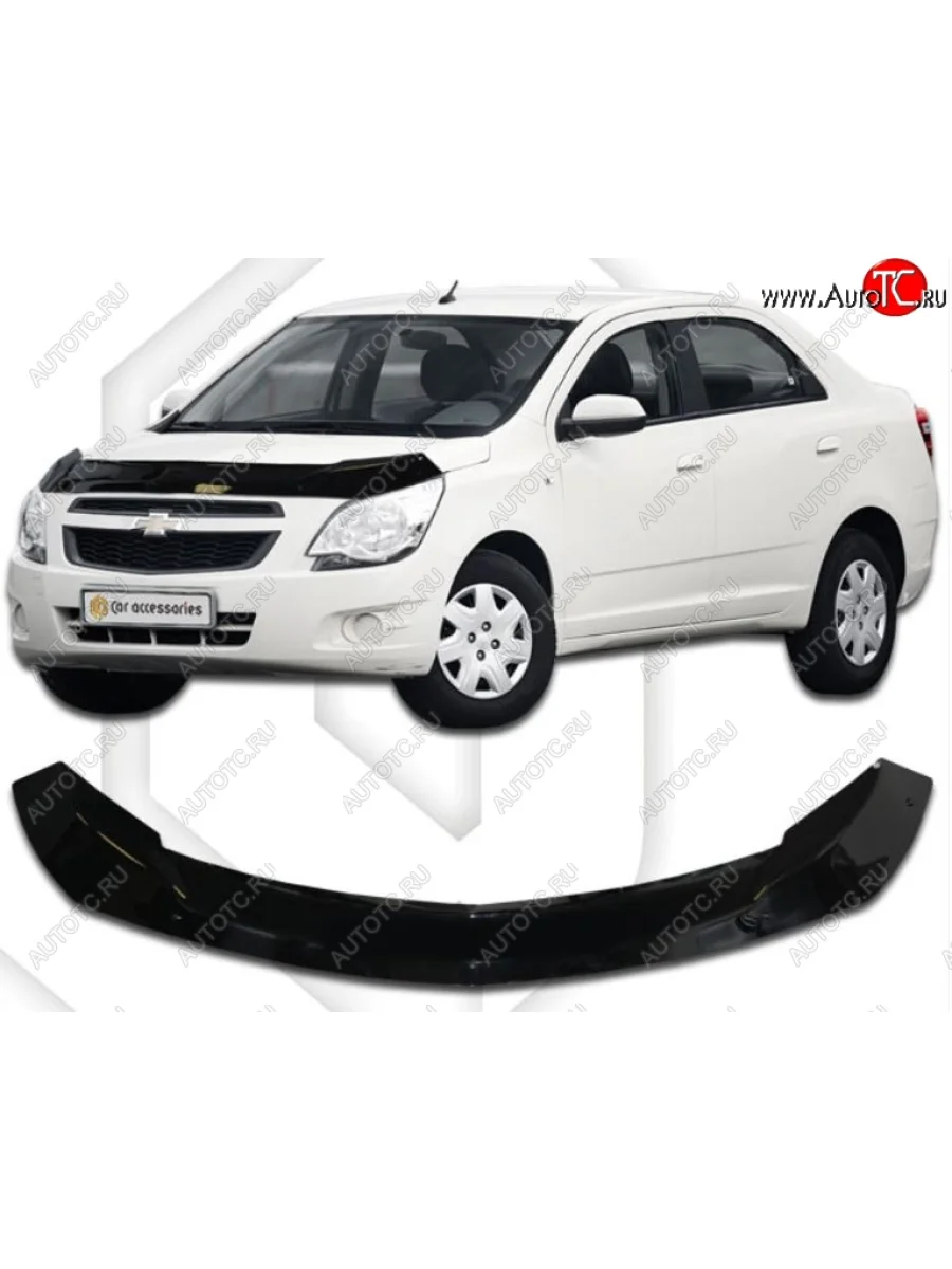 Дефлектор капота CA-Plastic Chevrolet Cobalt седан дорестайлинг (2011-2016) (Classic черный, Без надписи)  в Керчи Республика Крым