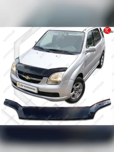 Дефлектор капота (правый руль) CA-Plastic (Classic черный) Chevrolet Cruze HR51S,HR81S хэтчбек (Япония) (2001-2008)