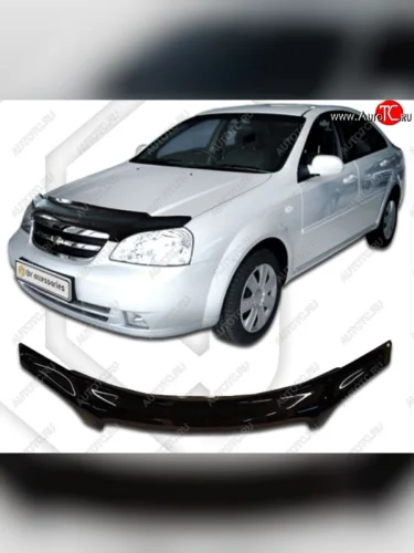 Дефлектор капота CA-Plastic (серия Classic черный) Chevrolet Lacetti седан (2002-2013)