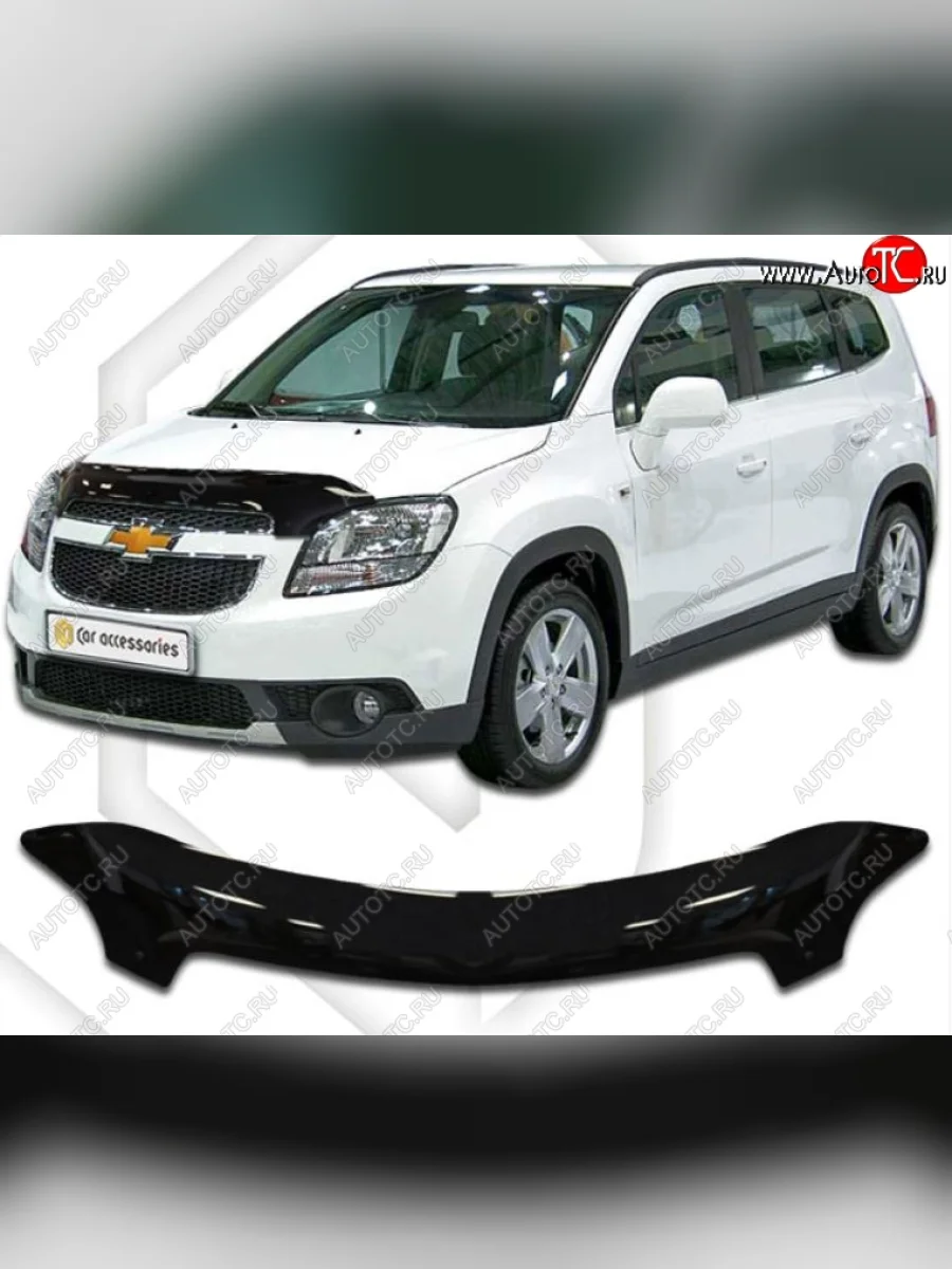 Дефлектор капота CA-Plastic Chevrolet Orlando (2011-2018) (серия Classic черный, Без надписи)  в Керчи Республика Крым