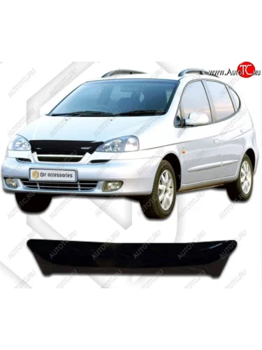 Дефлектор капота CA-Plastic (Classic черный) Chevrolet Rezzo (2000-2008)