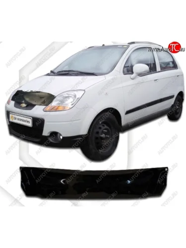 Дефлектор капота CA-Plastic (Classic черный) Chevrolet Spark M200,250 (2005-2010)