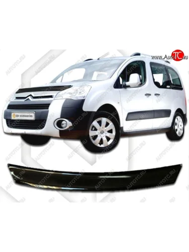 Дефлектор капота CA-Plastic (Classic черный) CITROEN Berlingo B9 дорестайлинг (2008-2016)