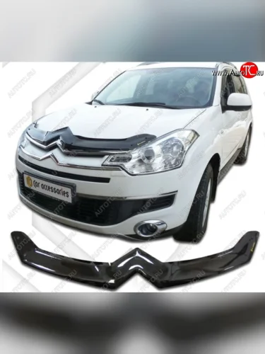 Дефлектор капота CA Plastic (черный) (Classic черный) CITROEN C-crosser (2007-2012)