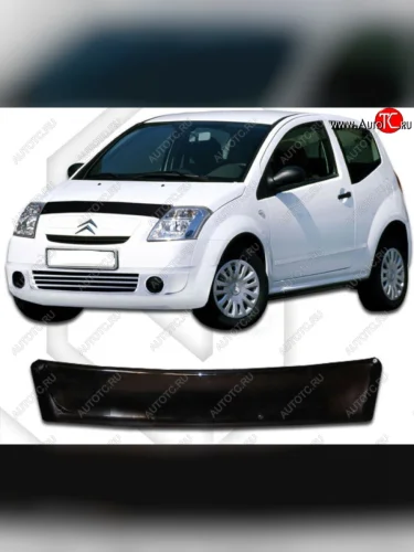 Дефлектор капота CA-Plastic (Classic черный) CITROEN C2 (2003-2009)