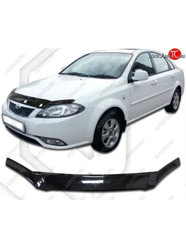 Дефлектор капота CA-Plastic (Classic черный) Daewoo Gentra KLAS седан (2012-2016)