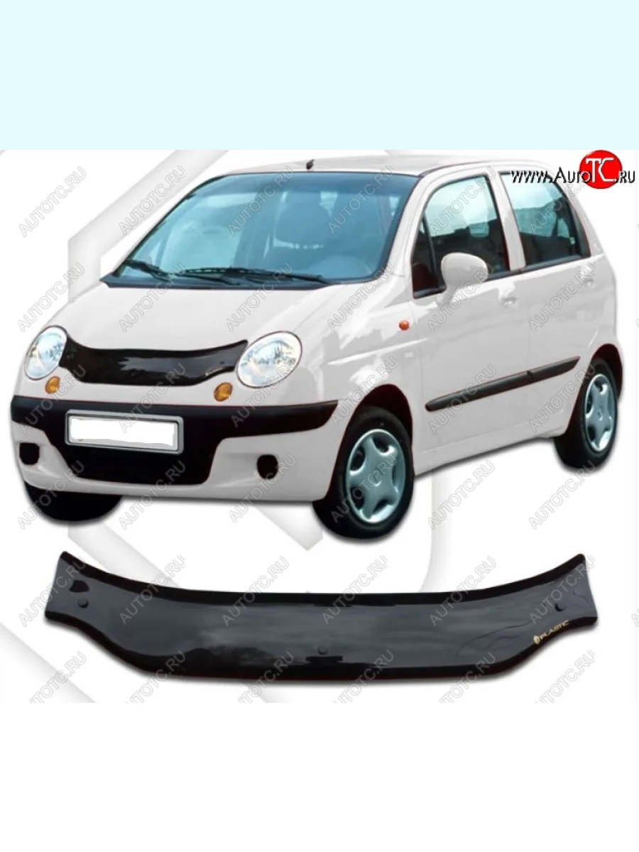 Дефлектор капота CA-Plastic Daewoo Matiz M150 рестайлинг (2000-2016) (Classic черный, Без надписи)  в Керчи Республика Крым