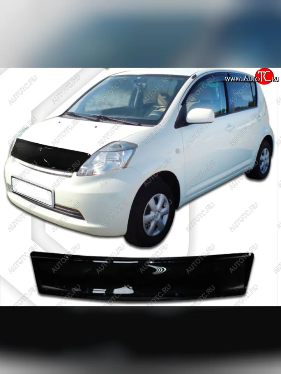 Дефлектор капота CA-Plastic Daihatsu Boon M300 хэтчбэк 5 дв. рестайлинг (2006-2010) (Classic черный, Без надписи)  в Керчи Республика Крым