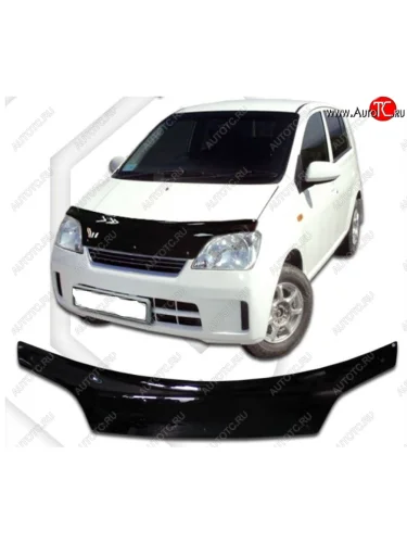 Дефлектор капота (кузов L250S, L250V, L260S) CA-Plastic (Classic черный) Daihatsu Mira 6 L250 хэтчбэк 5 дв. дорестайлинг (2002-2005)
