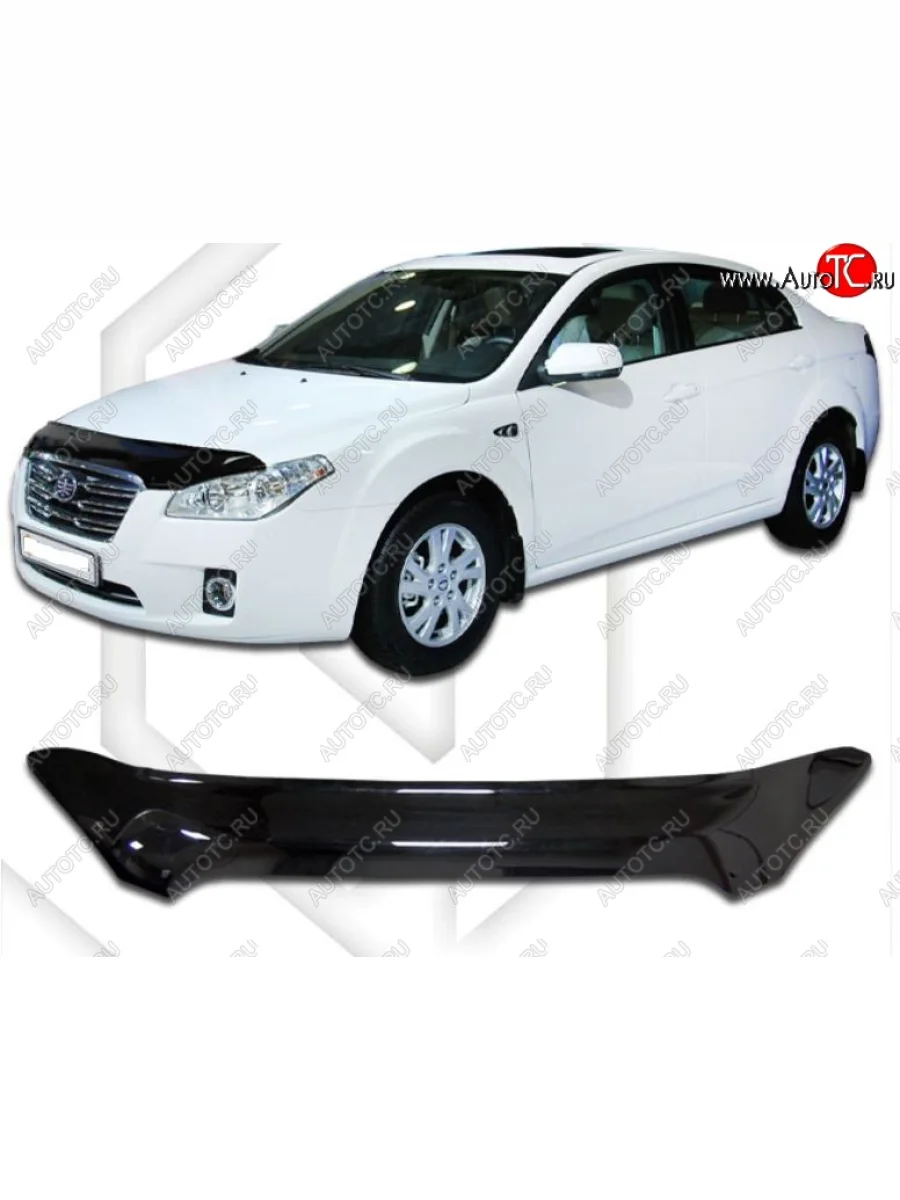 Дефлектор капота CA-Plastic FAW Besturn B50 рестайлинг (2012-2017) (Classic черный, Без надписи)  в Самаре Самарской области