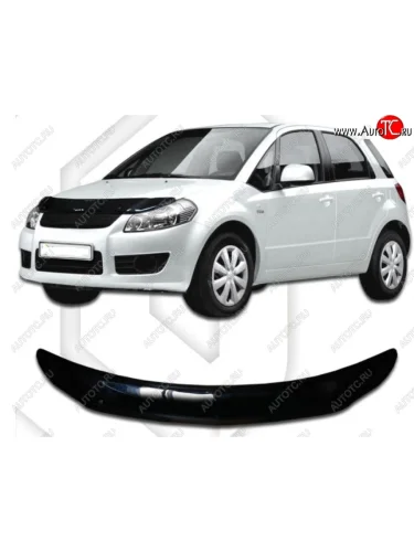 Дефлектор капота (левый руль) CA-Plastic (серия Classic черный) Fiat Sedici (2005-2014)