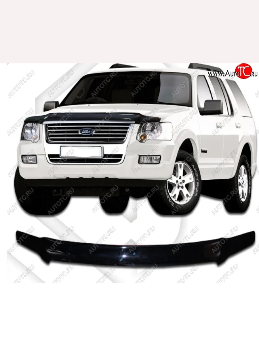 Дефлектор капота CA-Plastic Ford Explorer U251 5 дв. (2006-2010) (Classic черный, Без надписи)  в Керчи Республика Крым