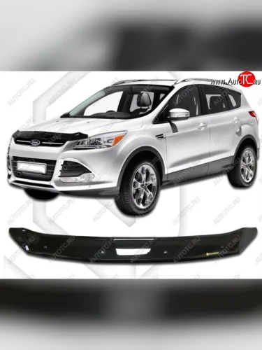 Дефлектор капота CA-Plastic (Classic черный) Ford Kuga 2 дорестайлинг (2013-2016)