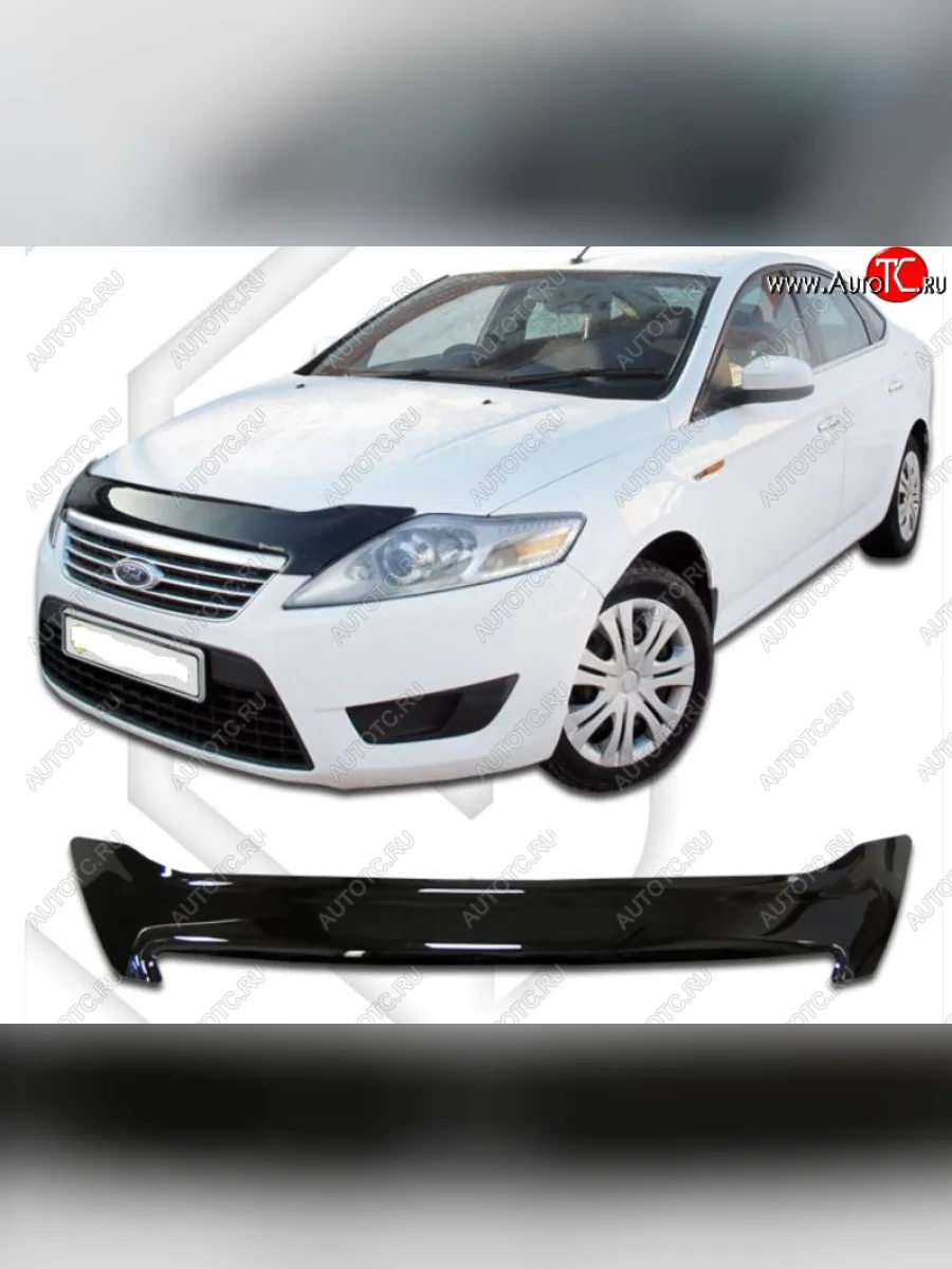 Дефлектор капота CA-Plastic Ford Mondeo Mk4,BD дорестайлинг, седан (2007-2010) (Classic черный, Без надписи)  в Керчи Республика Крым