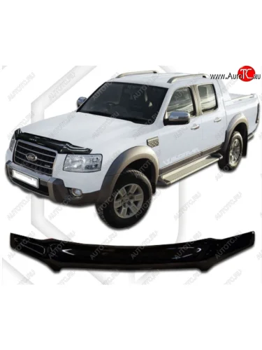 Дефлектор капота CA-Plastic (Classic черный) Ford Ranger дорестайлинг (2006-2009)
