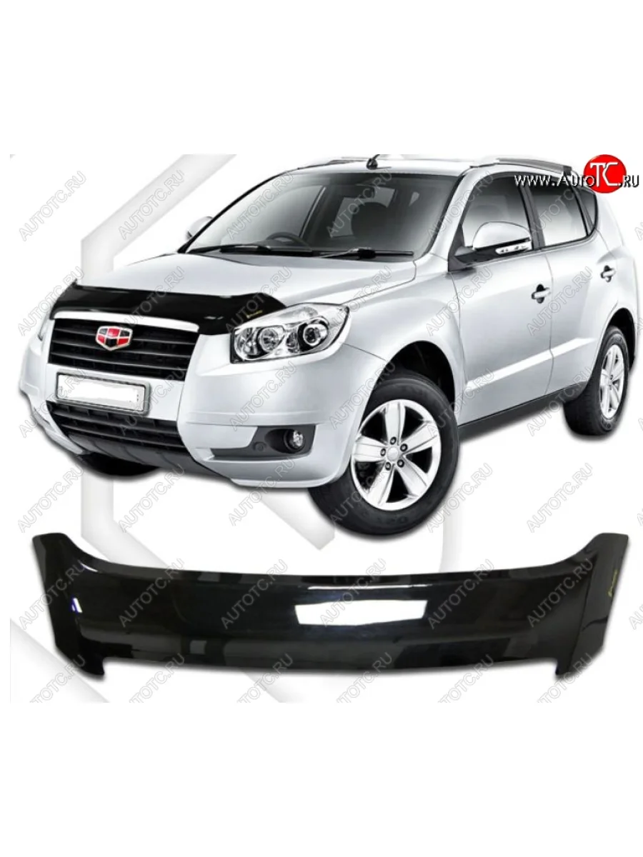 Дефлектор капота CA-Plastic Geely Emgrand X7 дорестайлинг (2011-2015) (Classic черный, Без надписи)  в Самаре Самарской области