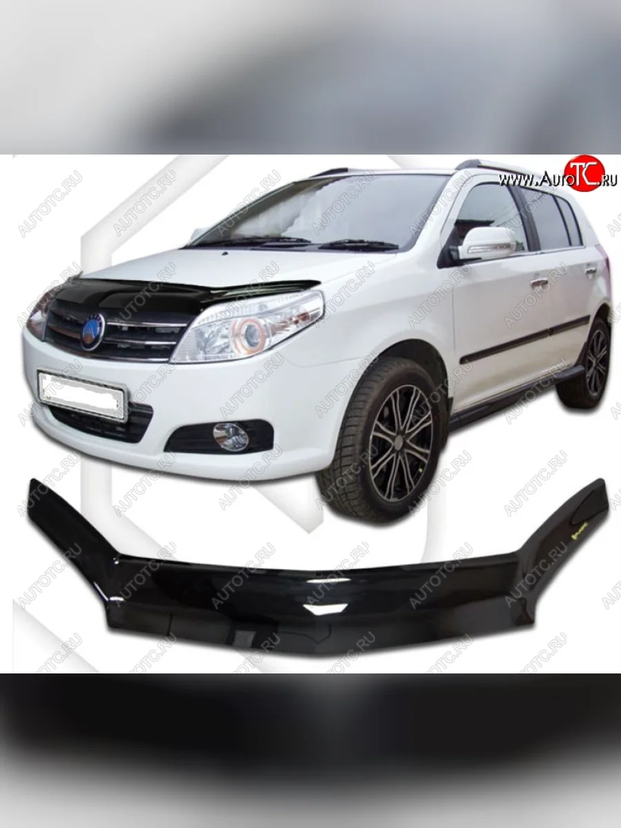 Дефлектор капота CA-Plastic Geely MK Cross (2011-2016) (Classic черный, Без надписи)  в Перми Пермском крае