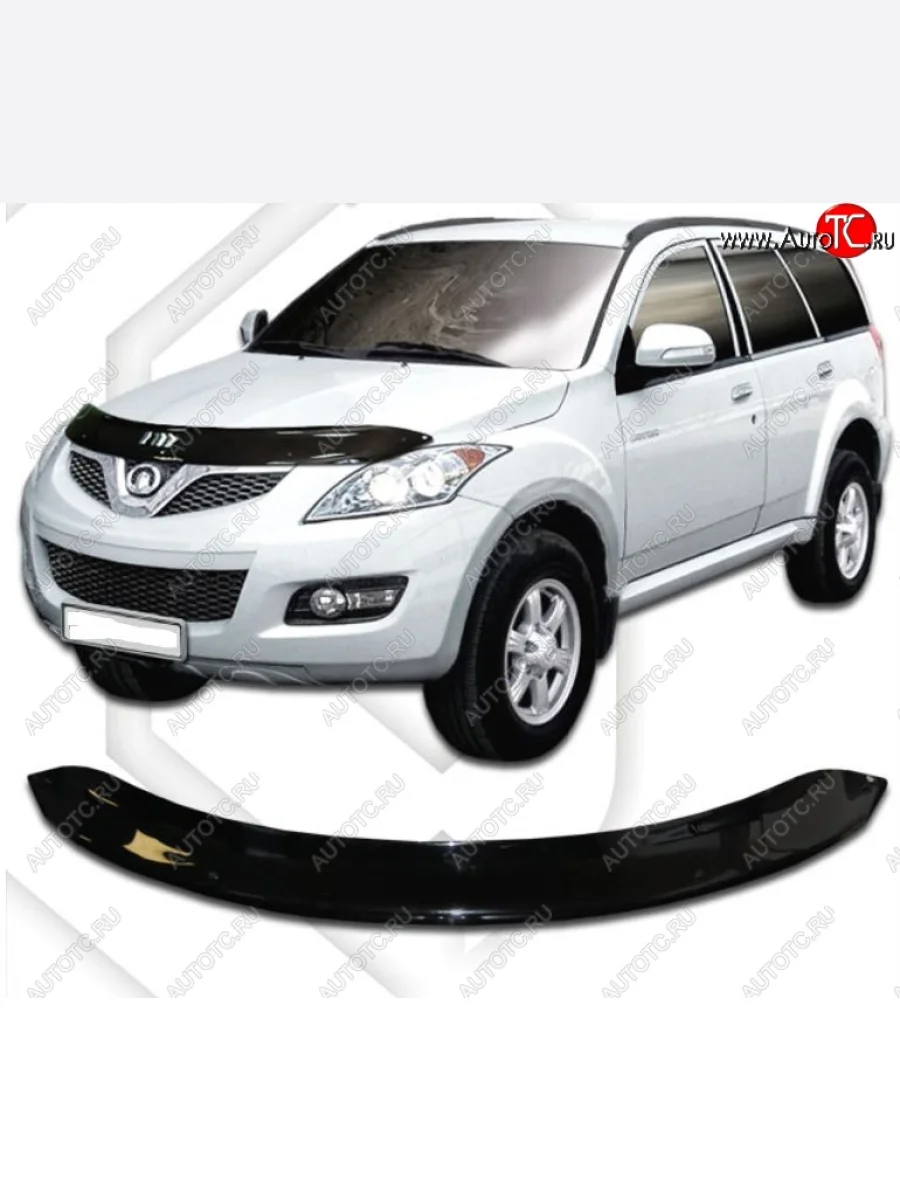 Дефлектор капота CA-Plastic Great Wall Hover H5 (2010-2017) (Classic черный, Без надписи)  в Керчи Республика Крым