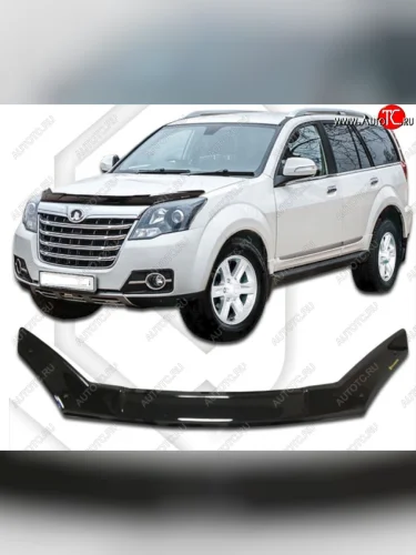 Дефлектор капота CA-Plastic (серия Classic черный) Great Wall Hover H3  рестайлинг (2014-2016)