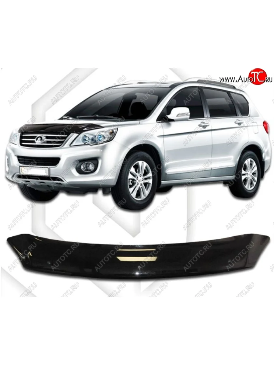 Дефлектор капота CA-Plastic Great Wall Hover H6 (2012-2016) (Classic черный, Без надписи)  в Перми Пермском крае