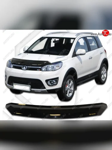 Дефлектор капота CA-Plastic (Classic черный) Great Wall Hover M4 (2012-2016)
