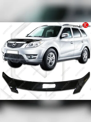 Дефлектор капота CA-Plastic (Classic черный) Haima 7 S3 (2013-2016)